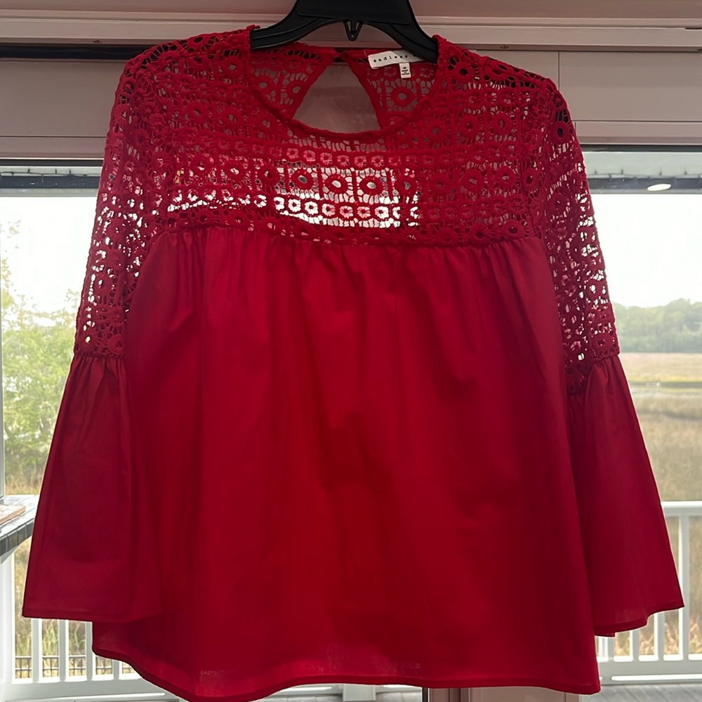 Endless Rose Lace top, bell sleeve size medium